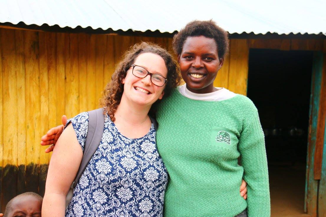 blog images/Harambee Nov 16/Karen Lynch with Joyce on trekking route