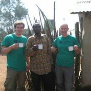 Simon is pictured with volunteers Eoin & Ned